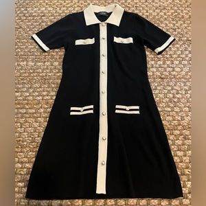 Cider XL Black Sweater Dress with Button Detail